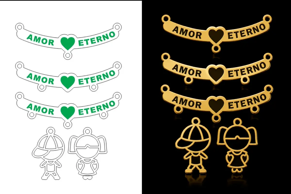 Modelos de pingentes com a frase amor eterno