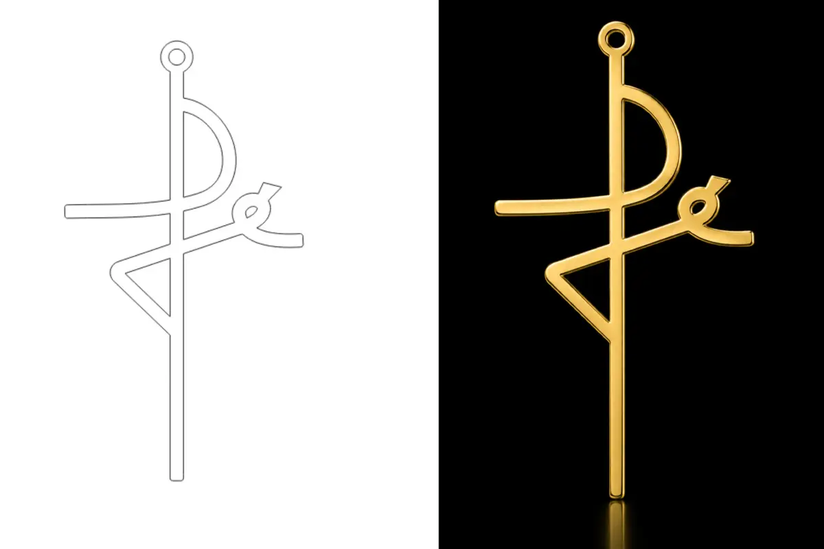 Modelo religioso com símbolo cristão
