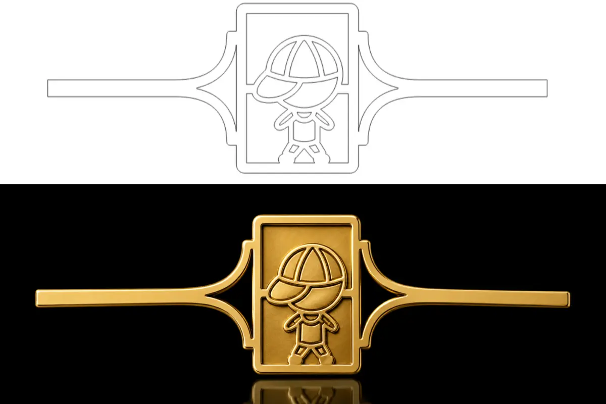 Modelo de anel com símbolo central