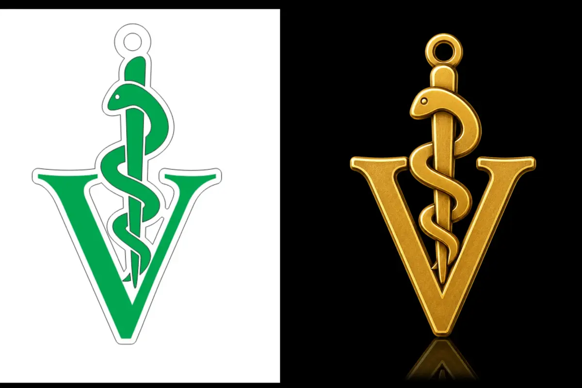 Emblema de Medicina Veterinária com serpente